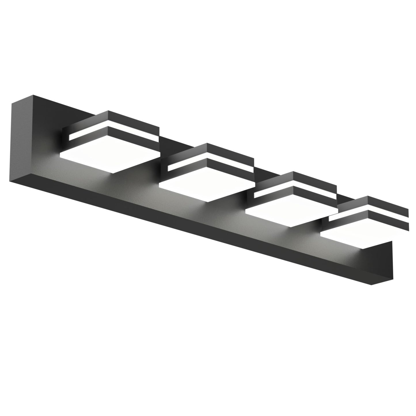 Likelgn Modern Bathroom Vanity Light, Bathroom Lighting Fixtures Over Mirror, Dimmable LED Vanity Light with Rotating Light Heads, Matte Black (29"