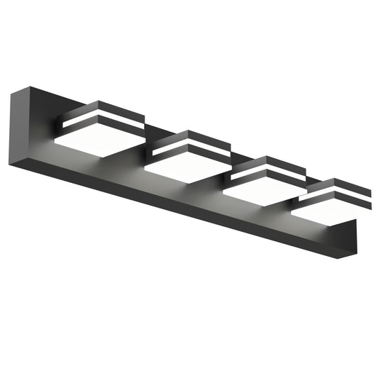 Likelgn Modern Bathroom Vanity Light, Bathroom Lighting Fixtures Over Mirror, Dimmable LED Vanity Light with Rotating Light Heads, Matte Black (29"