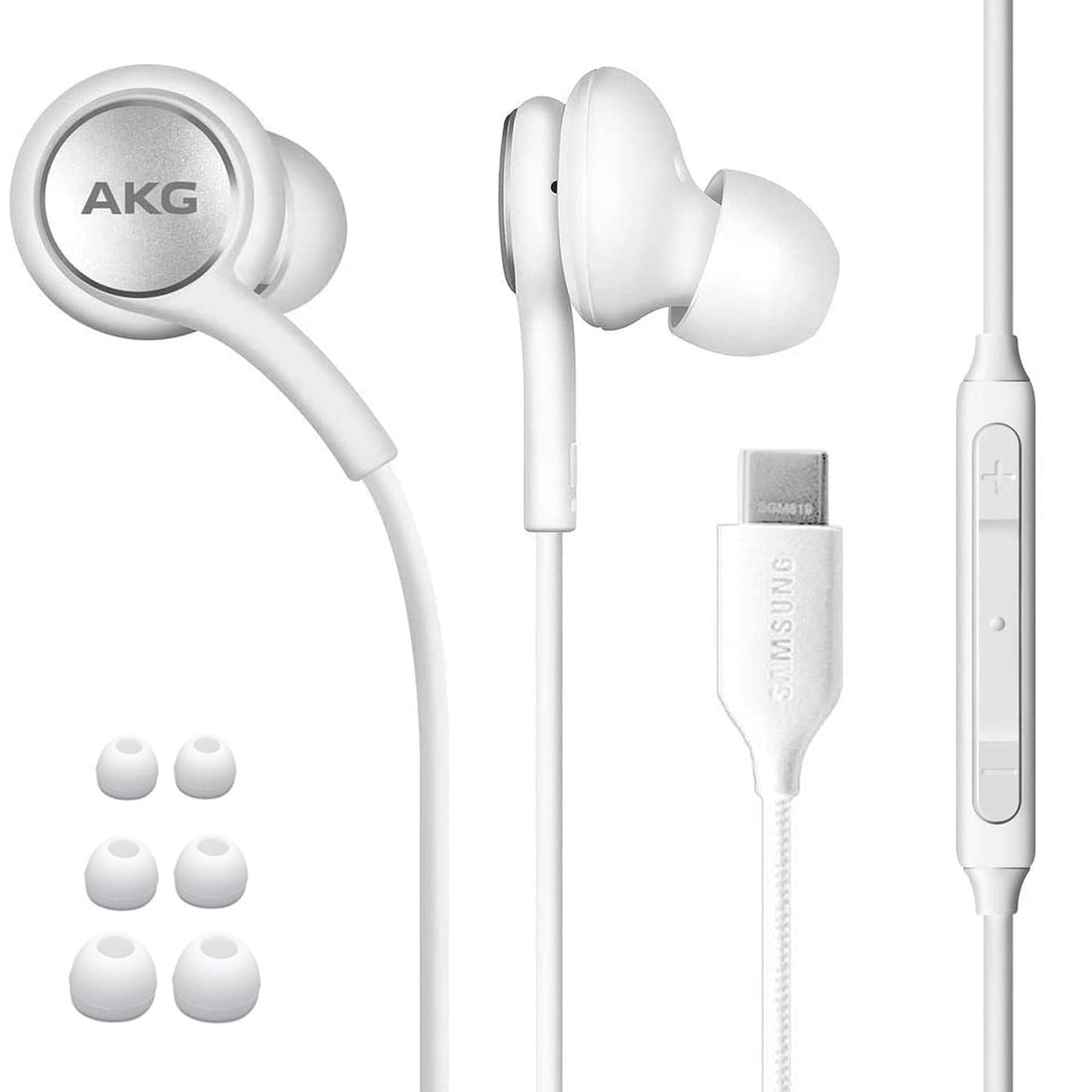 ElloGear 2020 Earbuds USB C Headphones for Samsung Galaxy S21, Note 10, Galaxy S10, S9 Plus, S10e - Designed by AKG - Braided Cable with Microphone…