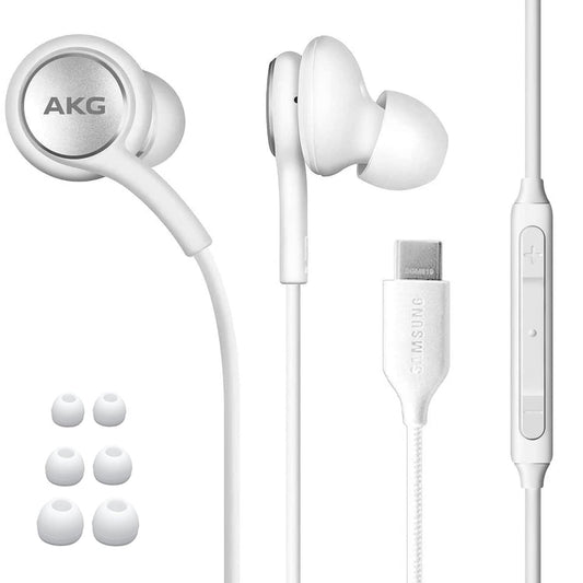 ElloGear 2020 Earbuds USB C Headphones for Samsung Galaxy S21, Note 10, Galaxy S10, S9 Plus, S10e - Designed by AKG - Braided Cable with Microphone…