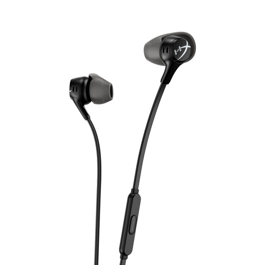HyperX Cloud Earbuds II - 14mm Drivers, Four Eartips, Hard-Shell Carrying Case, Low-Profile 90° Plug, 3.5mm Plug, Built-in Microphone, Multi-Function