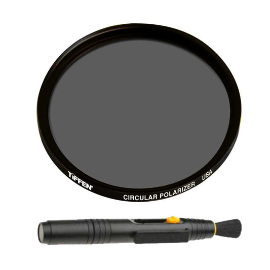 Tiffen 40.5mm Circular Polarizer Polarizing Lens Filter Bundle with Lens Cleaning Brush Kit (2 Items)