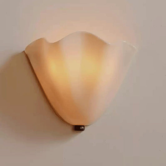 PIAOLING Cream Glass Wall Sconce Mid Century Modern Wall Light Fixture