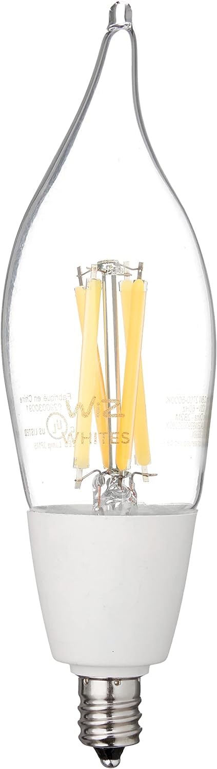 WiZ Clear 40W BA11 Tunable White Filament LED Smart Candle-Shaped Bulb - Pack of 1 - E12- Indoor - Connects to Your Existing Wi-Fi - Control
