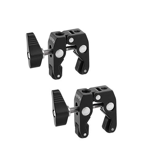 Kayulin Super Crab Clamp with 1/4"-20 Mounting Points for Photo Studio Kit(2 Piece,Black)