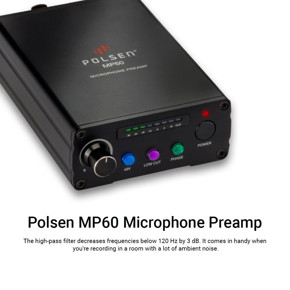 Microphone Preamp - Compatible with Shure, Dynamic Mics, Pre Amp for Microphones, and XLR Preamp for Studio and Podcasting