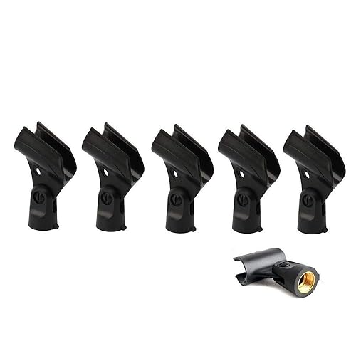 Bolymic 5 Pack SM58 Holder A25D Microphone Clip Replacement For shure SM58, SM57 Beta58 Wired Microphone