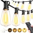 Outdoor Lights String Patio Outside - 100ft 30M LED Waterproof Light - Hanging Lighting ST38 Shatterproof Edison Bulb Deck Backyard Gazebo Balcony