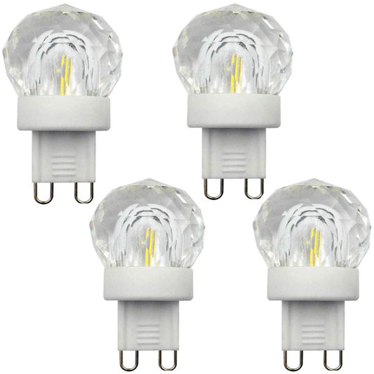 Lxcom Lighting G9 LED Bulb 2W Dimmable Globe Crystal LED Light Bulbs 20W Equivalent G9 Base COB Light Bulbs Daylight White 6500K 150LM 110V for Home