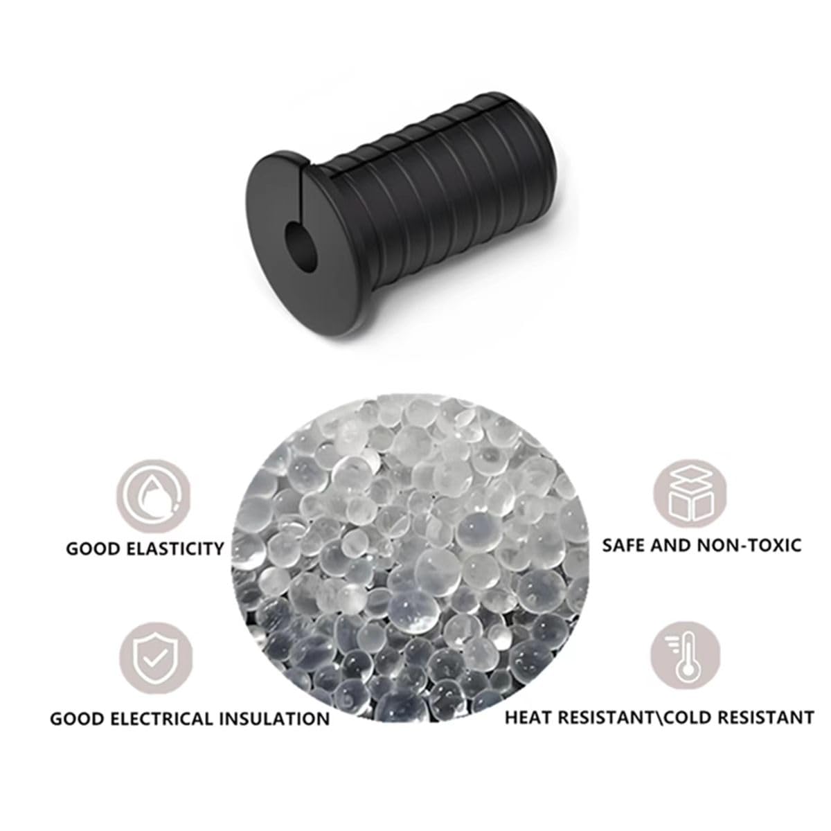 6 Pcs 3/4 inch Silicone Starlink Wall Grommets for Internet, Waterproof Wall Bushing for Organizing Protecting Cords, Black with Thread