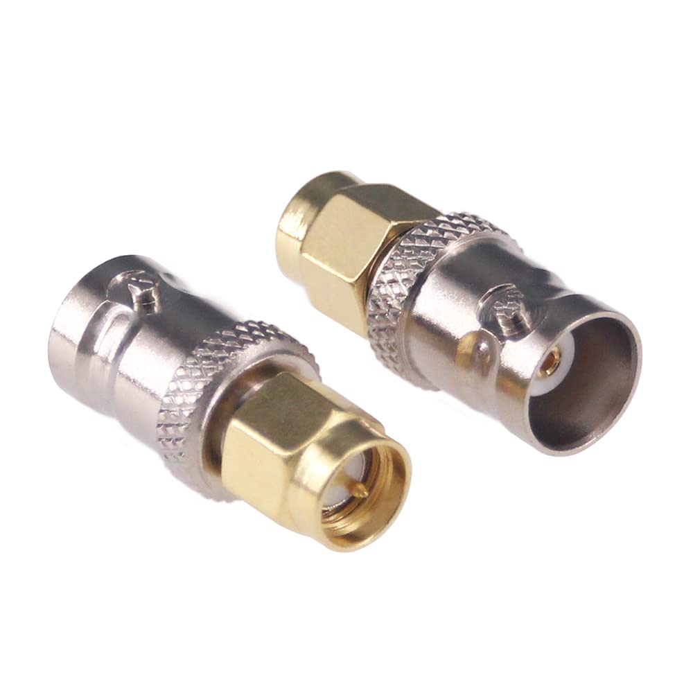 RFaha 5pcs SMA to BNC Coax Connector SMA Male to BNC Female RF Adapter Coax Coaxial Connector Adapter for RF Antennas/Wireless LAN Devices(F18-5)