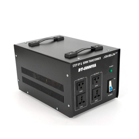 JooWing Heavy Duty 5000W Voltage Converter Transformer(110V to 220V OR 220V to 110V) Step Up/Down Converter w/US Power Cord,Circuit Breaker Protection