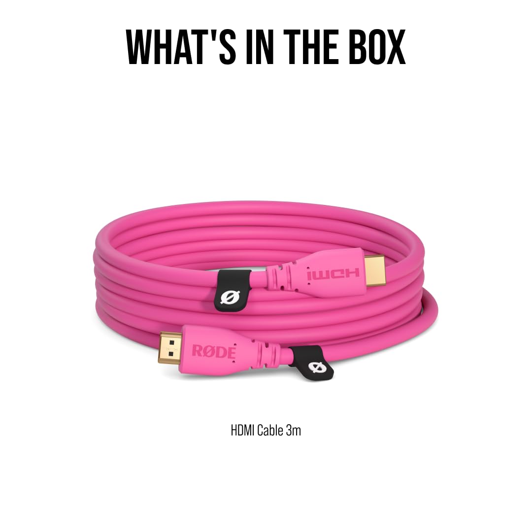 RØDE HDMI-3 Premium High Speed HDMI Cable with Ethernet (3m/10ft, Pink)
