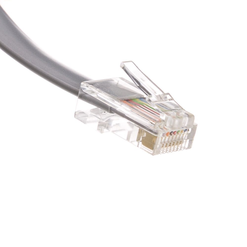 CableWholesale 7 feet Telephone Cord (Data), RJ45 Gold Plated Connectors, 8P / 8C, Silver Satin, 28AWG, Straight, RJ45 Phone Cable
