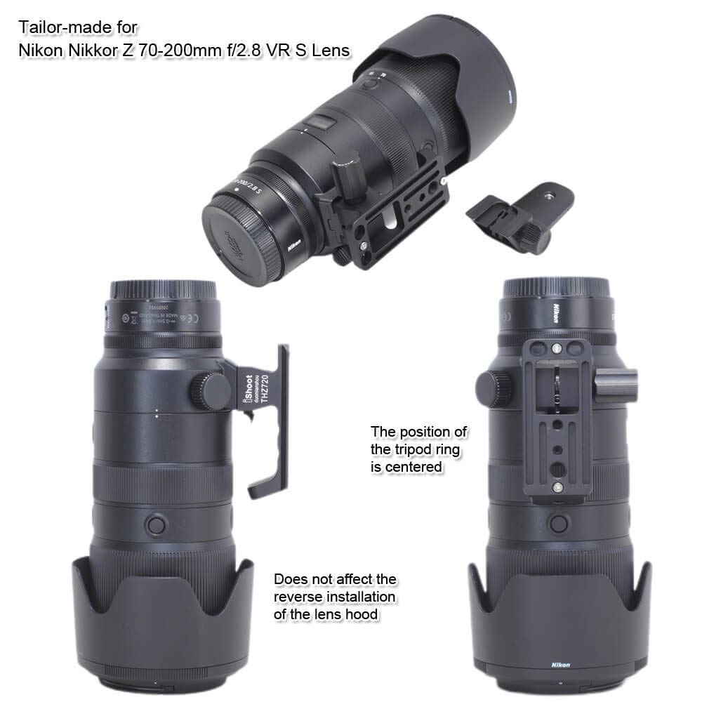 iShoot Lens Collar Replacement Foot Tripod Mount Ring Base Compatible with Nikon Nikkor Z 70-200mm f/2.8 VR S, Lens Support Holder with Arca Fit