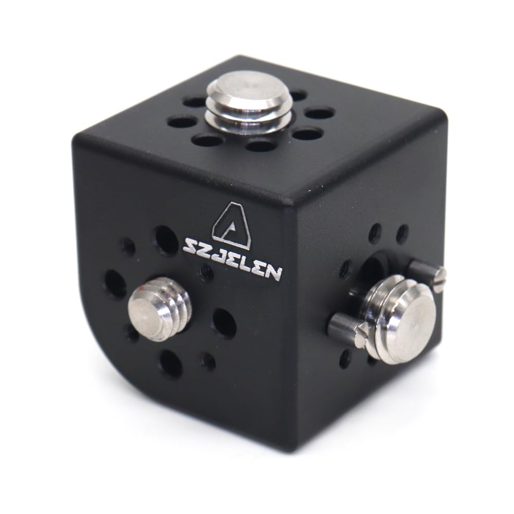 SZJELEN Camera 1/4 3/8” Thread Extension Side Panel?Square 3/8 Three-Side Expansion Block for Arri Red Sony Camera (Black)
