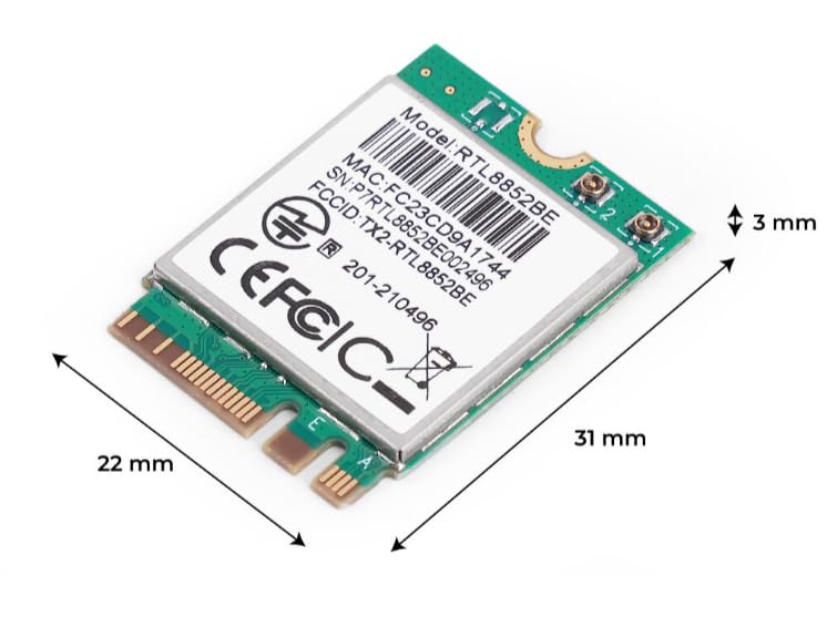 1pc RTL8852BE Wireless NIC, 2.4G/5GHz Dual-Band WiFi 6, Bluetooth 5.2, Compatible with Jetson Orin, reTerminal, SenseCAP, Home Assistant