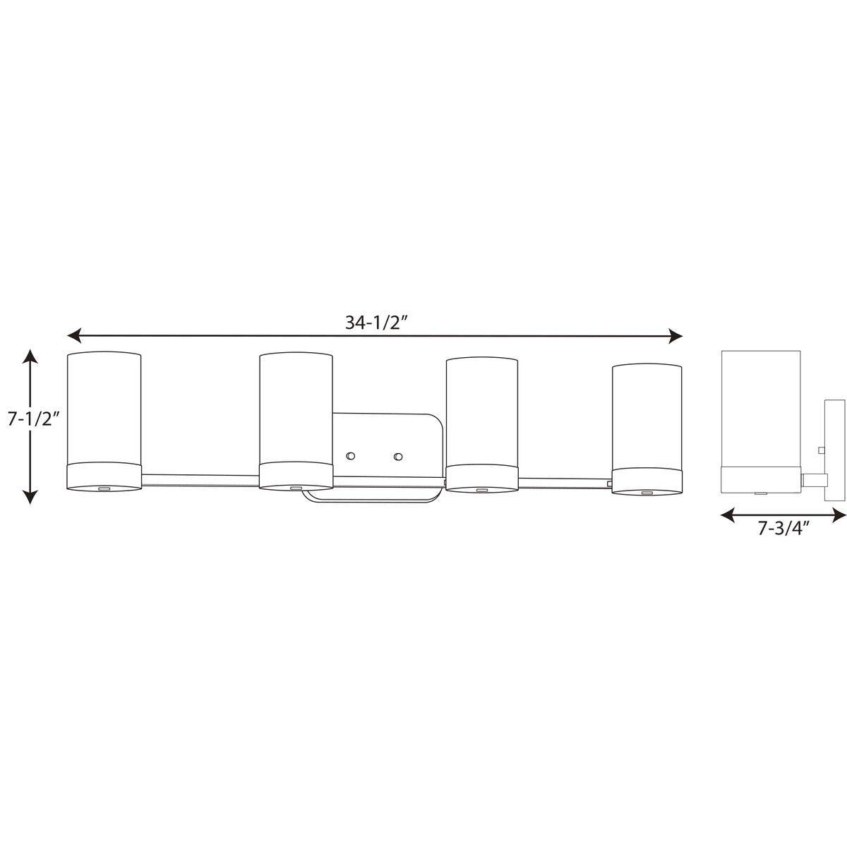 Progress Lighting P300023-109 Elevate Four-Light Bath, Antique Bronze