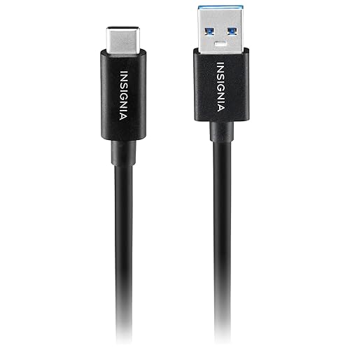 INSIGNIA USB Cables, 20Gbps High-Speed Charging & Data Sync, Braided Nylon, Compatible with MacBook, Laptop, iPhone, iPad, Android (3.3 ft (Black)