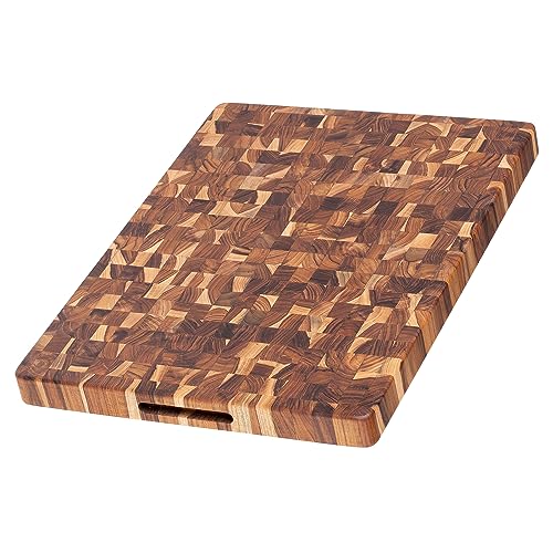 Teakhaus Butcher Block Cutting Board - Large Wooden Cutting Board - Holiday Gift Ideas for Men and Women - Gift-Ready End Grain Wood, Knife Friendly…