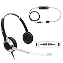 TruVoice HD-350 USB Deluxe Headset for The Office or Call Center - Works with All VoIP Phone Systems - Noise Canceling Microphone and HD Speakers