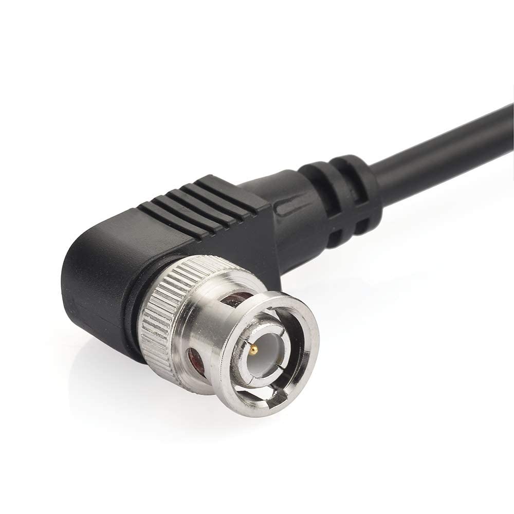 Superbat BNC Cable Coiled 3G/HD SDI Cable 3ft 75 Ohm BNC Jumper Right Angle for Cameras and Video Equipment?Support HD-SDI/3G-SDI?SDI Cord