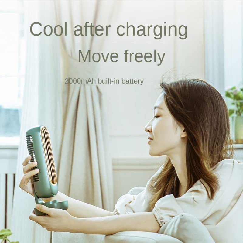 YWangQiang Double Leaf Tower Fan Mini Small Fan Desktop Small Fan Vertical Portable Charging USB Electric Fan for Office Living Room Fans (Color :)