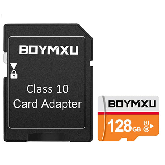128GB BOYMXU TF Card with Adapter,High Speed Memory Card Class 10 TF Card Memory Card for Phone Camera Computer-Orange