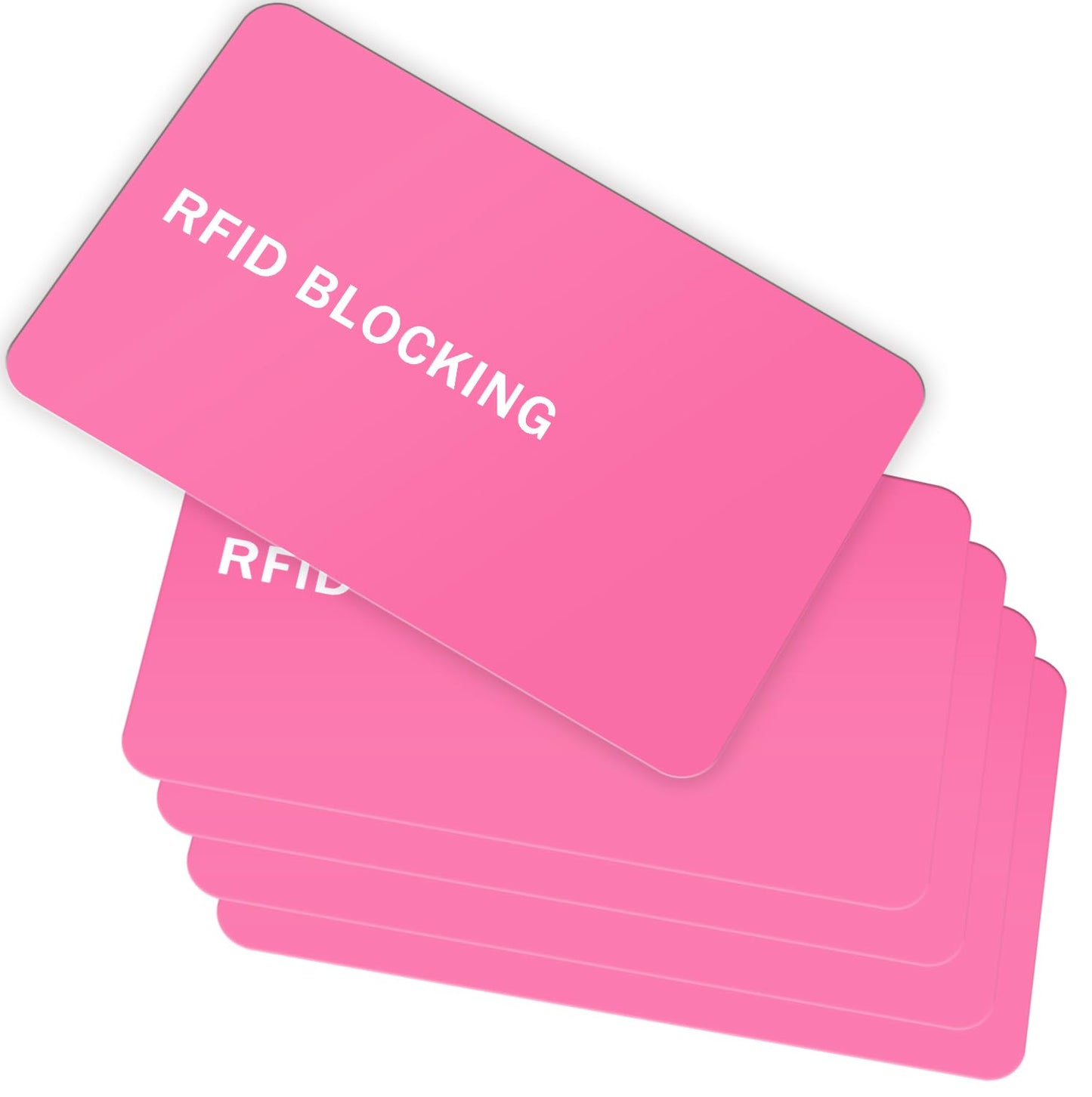 9toa RFID Blocking Cards 5-Pack – Contactless NFC Credit Card & ID Protector, Wallet & Passport Shield Guard Blocker (Pink)