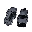 Tekit C14 US Plug Adapter Power Converter,USA 3 Prong NEMA 5-15R Female to IEC 60320-C14 Male Electrical Adapter,IEC320 C14 Male to US 3 Prong Female…
