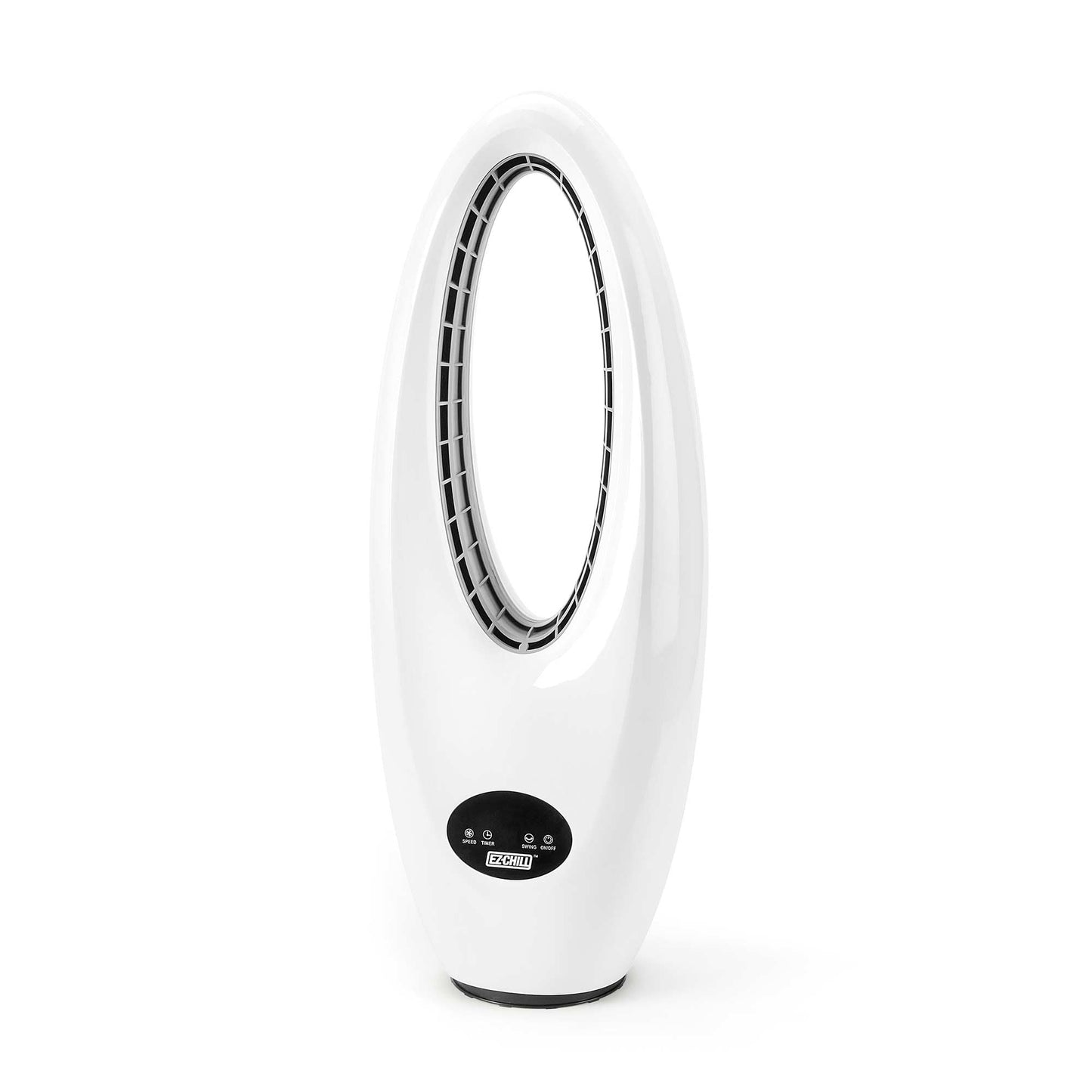EZ-CHILL 28” Oscillating Bladeless Tower Fan with Remote Control, 3 Speeds with 70 Degree Oscillation & 9-Hour Timer, LED Display, MTBF2301WD