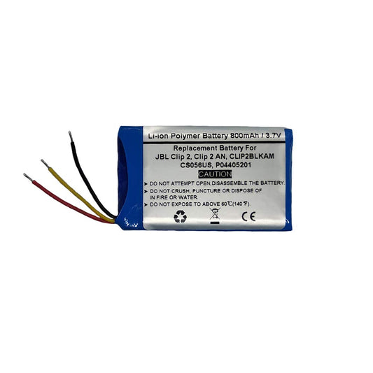 Starnovo 800mAh/3.7V Replacement Battery for JB L Clip 2, Clip 2 an, CLIP2BLKAM, CS056US, P04405201,JB L GSP383555,Portable Speaker Battery