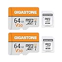 GIGASTONE 64GB Micro SD Card 2-Pack, V30 4K Video Recording, Surveillance, Security Camera, Dash Cam, Drone, 95MB/s MicroSDXC Memory Card UHS-I Class