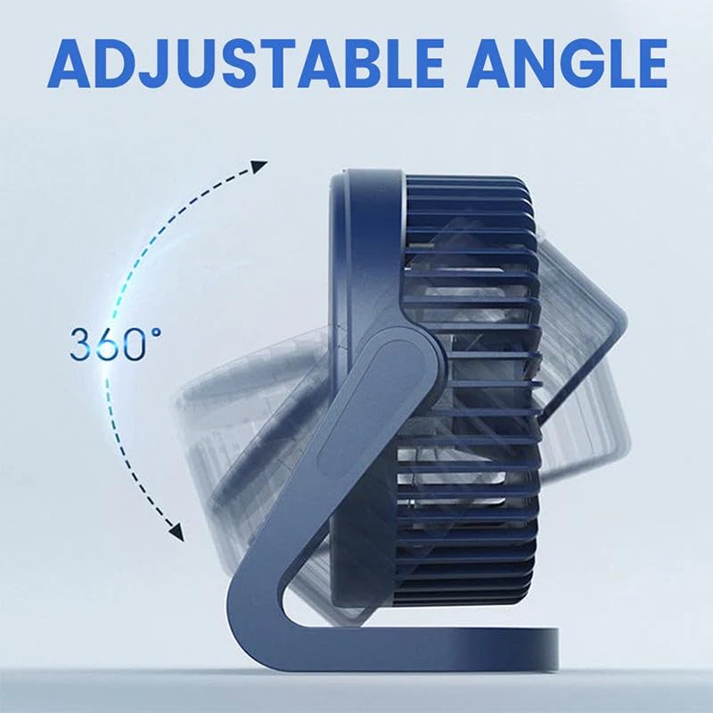Tlsic Compact Desk Fan with 2 Speed Settings | Air Circulator Desk Fan for Bedroom, Home and Office,Cooling (Blue, 5-inch)