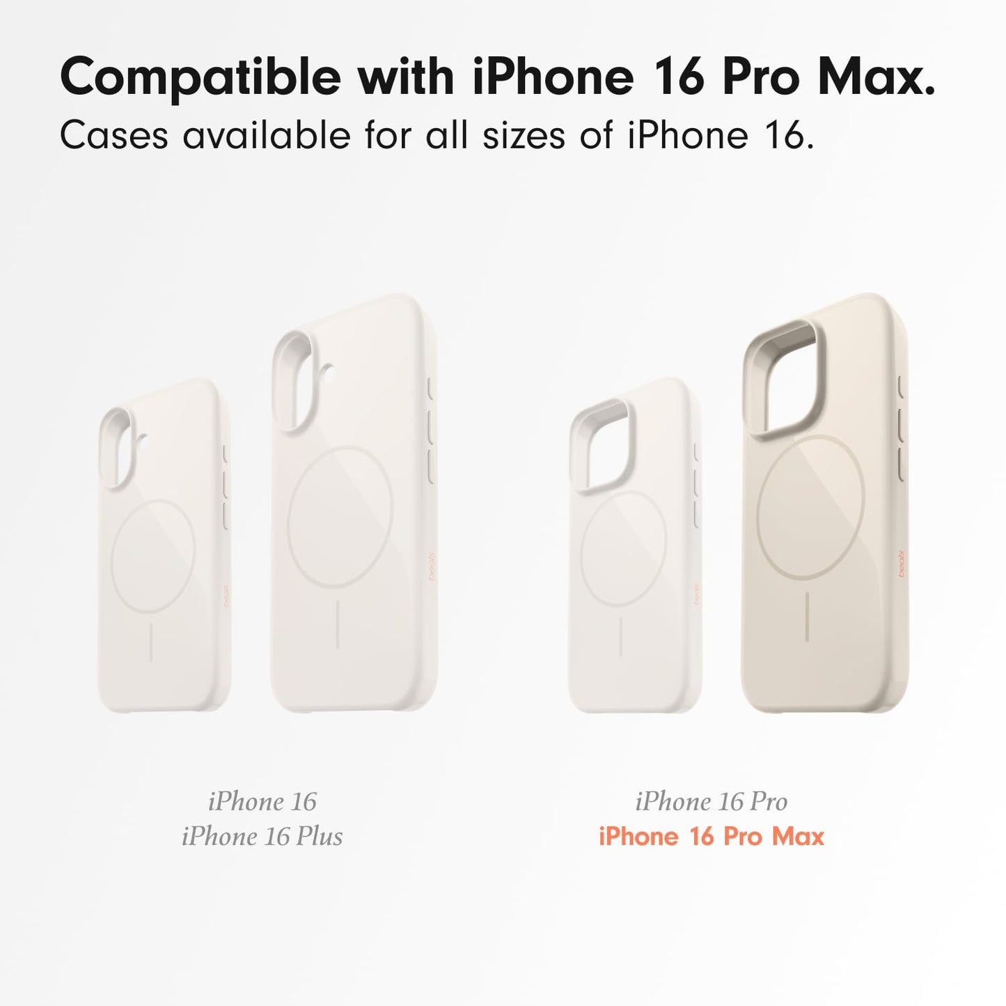 Beats iPhone 16 Pro Max Case with MagSafe and Camera Control, Scratch-Resistant Protective Cover, Slim Fit, Microfiber Lining - Summit Stone