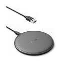 Anker 313 Wireless Charger (Pad), Qi-Certified, 10W Max Fast Charging for Samsung, Compatible with iPhone 16 Plus/15 Plus/14 Plus/12, AirPods (No AC