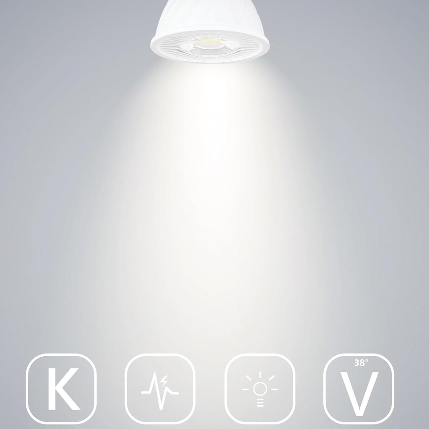 Aooallme GU10 LED Lamp, 60W Halogen Bulbs Equivalent, 5.5W 600LM, 6000K Daylight White,110V dimmable GU10 Mr16 LED Bulbs (Daylight White)