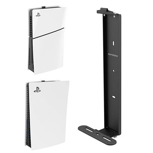 Monzlteck Wall Mount for PS5 Slim/PS5 Pro -Steel Mount Wall Holder Bracket for PS5 Original and PS5 Slim/Pro(Digital and Disc),Sturdy and Not Fall
