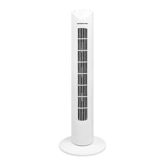 OVENTE 32" Bladeless Tower Fan,90° Oscillation, 3 Speeds, White TFO3SW