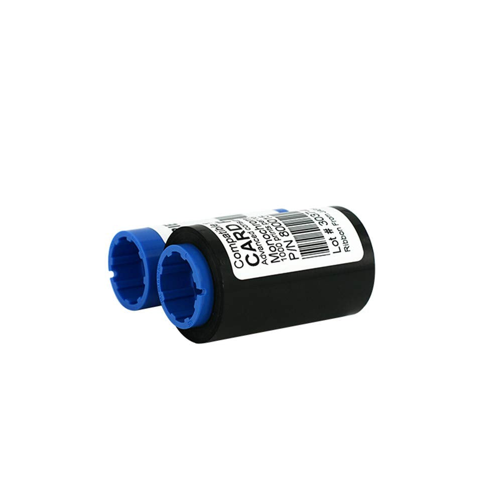 800015-101 Black Monochrome Ribbon for Zebra P330i P420i P430i Card Printers, 1000 Prints