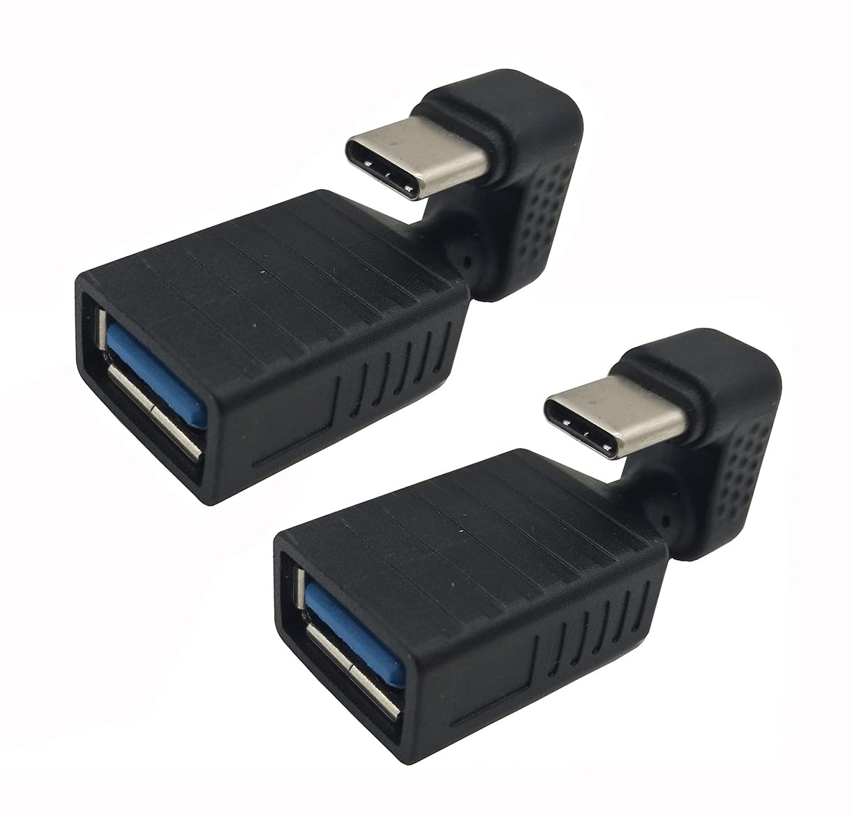 Traovien USB C 180 Degree Adapter (2-Pack), U Shape USB C to USB 3.0 A Male to Female Adapter Convertor Extension for Laptop, Tablet, Mobile Phone