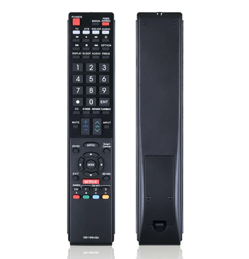 Replacement Remote Control for Sharp LC-70C8470U LC-70LE640U LC-70LE650U LC-80LE650 GB005WJSA GA890WJSA Aquos Smart LED 3D HDTV