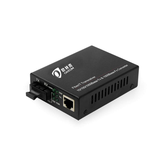OLYCOM 10/100/1000Mb/s Fiber Optic Ethernet Transciver Gigabit Optical Converter Multimode Duplex SC to RJ45 (MM, 500m, SC)