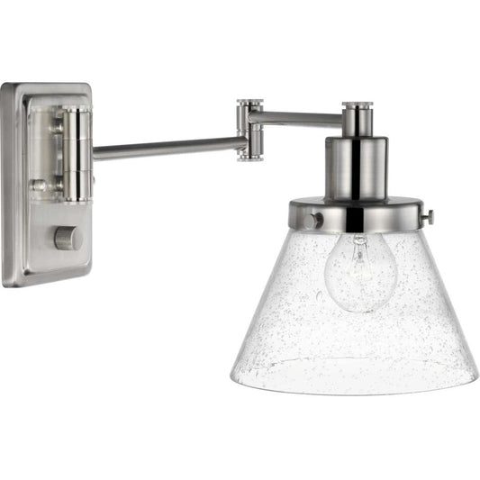 Progress Lighting Hinton Collection Brushed Nickel Swing Arm Wall Light