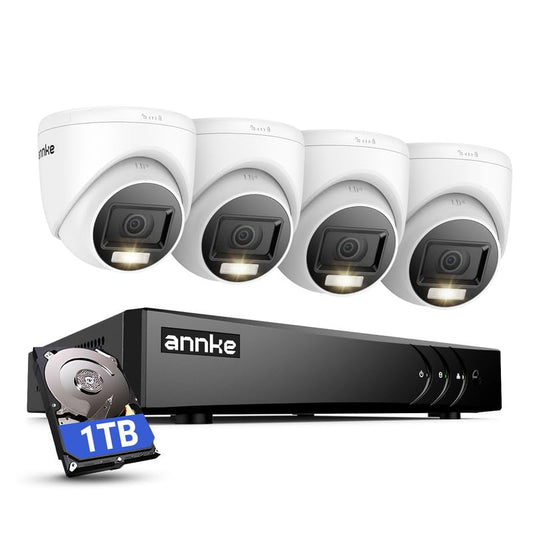 ANNKE 8 Channel Security Camera System, 8CH 3K Lite 5-in-1 DVR with 4X 1080P HD IP67 Weatherproof CCTV Cameras, Smart Dual Light, AI Motion Detection
