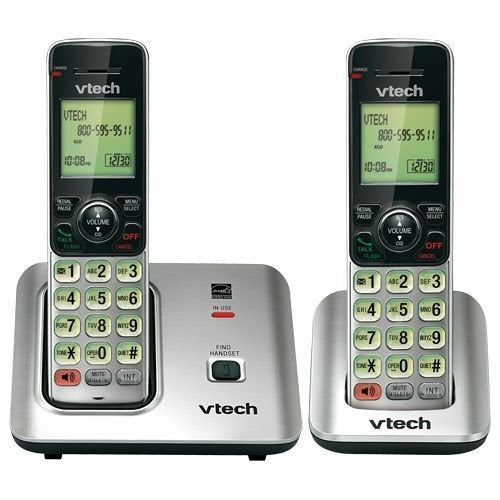 VTech CS6619 DECT 6.0 Expandable Cordless Phone with Caller ID/Call Waiting, Silver with 1 Handset