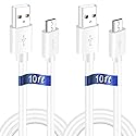 SIOCEN 2PCS 10FT USB Power Extension Cord Compatible with Wyze-Cam, WyzeCam Pan,Yi Cam,YI Dome Home Camera,Oculus Go,Kasa,Nest Cam,Netvue,Blink,Furbo