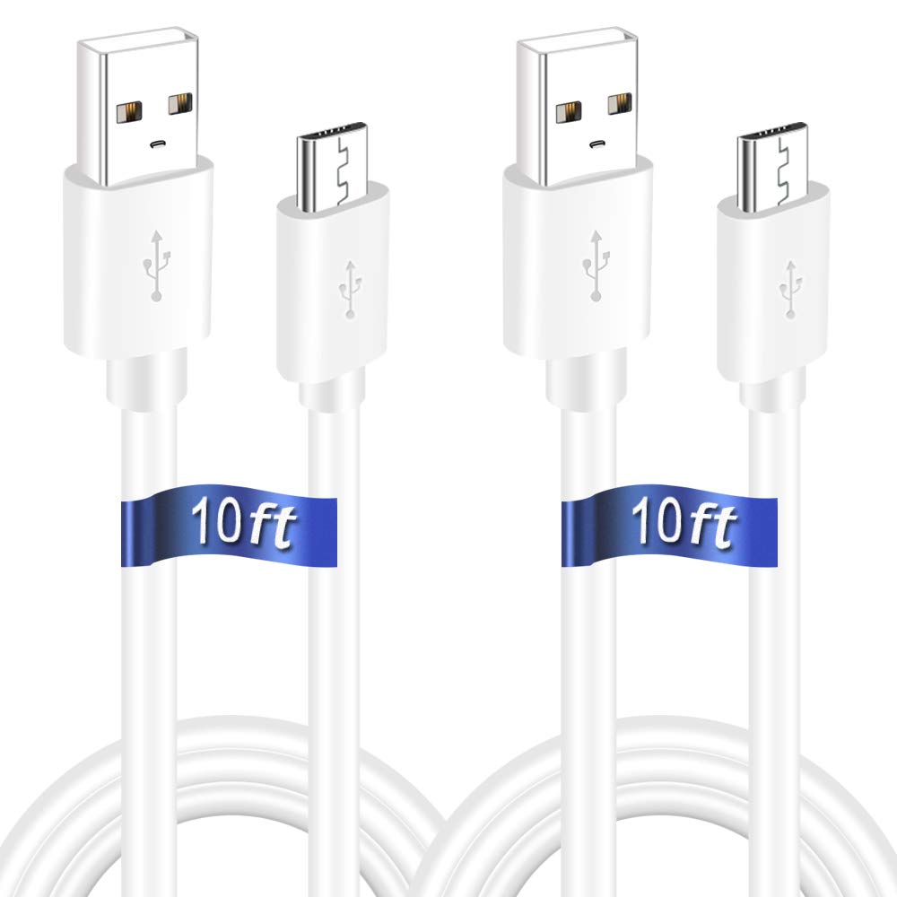 SIOCEN 2PCS 10FT USB Power Extension Cord Compatible with Wyze-Cam, WyzeCam Pan,Yi Cam,YI Dome Home Camera,Oculus Go,Kasa,Nest Cam,Netvue,Blink,Furbo
