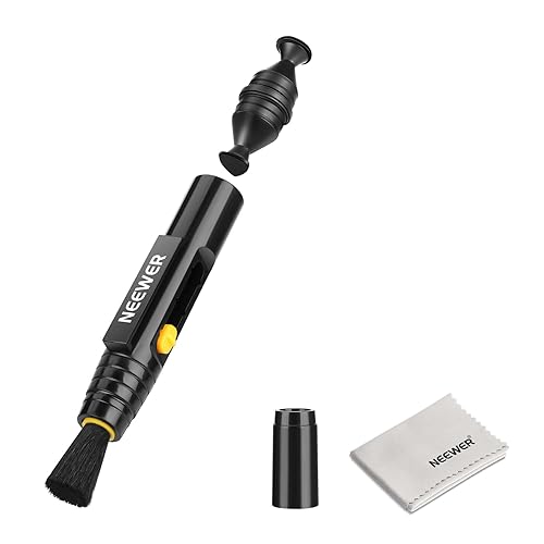 NEEWER 2 in 1 Camera Lens Cleaning Accessories Kit for Electronics, Phones, Tablets, Laptops, 1x Double Head Lens Brush Pen + 1x Cleaning Cloth, HM-51