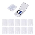 Clear Plastic Memory Card Case Compatible with SD SDHC SDXC Micro SD T-Flash Card (10 PCS)